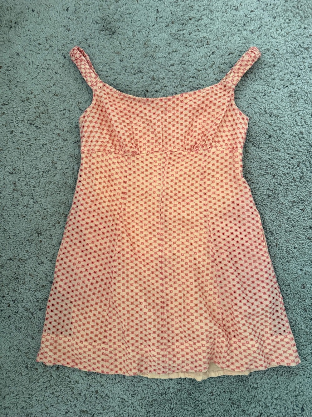 Orange Eyelet Off the Shoulder Mini Dress